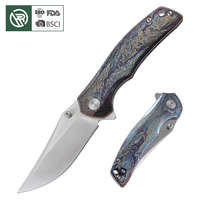Couteau de poche pliable de chasse en alliage de titane et acier M390 Bochen, usinage CNC, outils de plein air avec prise en charge de la personnalisation OEM