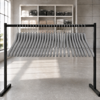 16 Cintres en plastique détachables avec revêtement en caoutchouc et logo personnalisé pour présentation en magasin de vêtements et suspendre sacs, manteaux, costumes, chemises