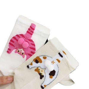 Chaussettes mi-mollet mignonnes pour femmes, motif chat de dessin animé, respirantes, style japonais, pour le printemps et l'été - Product Image 4
