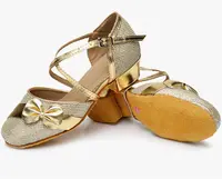 बच्चों लैटिन नृत्य जूते सोने Bowknot शैली Sequined खलनायिका बॉलरूम जूते लड़की