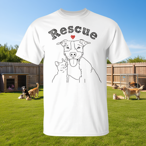 T-shirt Rescue Pet Pittie and Kitty avec dessin promotionnel sur le thème de la lutte contre la cruauté envers les animaux (chats et chiens) - Product Image 3
