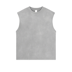 Custom Logo Gym Workout Vest Onderhemd Streetwear Mouwloze T-Shrit Heren Stringer Tank Top Boxy T-Shirt - Product Image 2