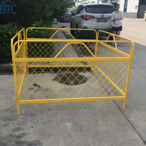 Vàng Thép cửa cống bảo vệ đường sắt tạm thời trang trại hàng rào và dây rào cản cho an ninh và kiểm soát đám đông xử lý nhiệt gỗ - Product Image 4