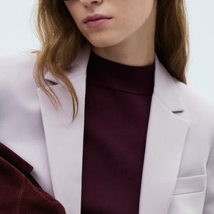 Women's Customizable Slim Fit <b>Blazer</b> with Slit Lapels and Single <b>Button</b> Design Solid Pattern Woven Customizable Women's <b>Blazer</b> - Product Image 5