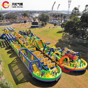 Parc d'attractions gonflable commercial de grande taille, parcours d'obstacles gonflable de 5 km, course de jeu compétitive, château gonflable pour adultes - Product Image 2