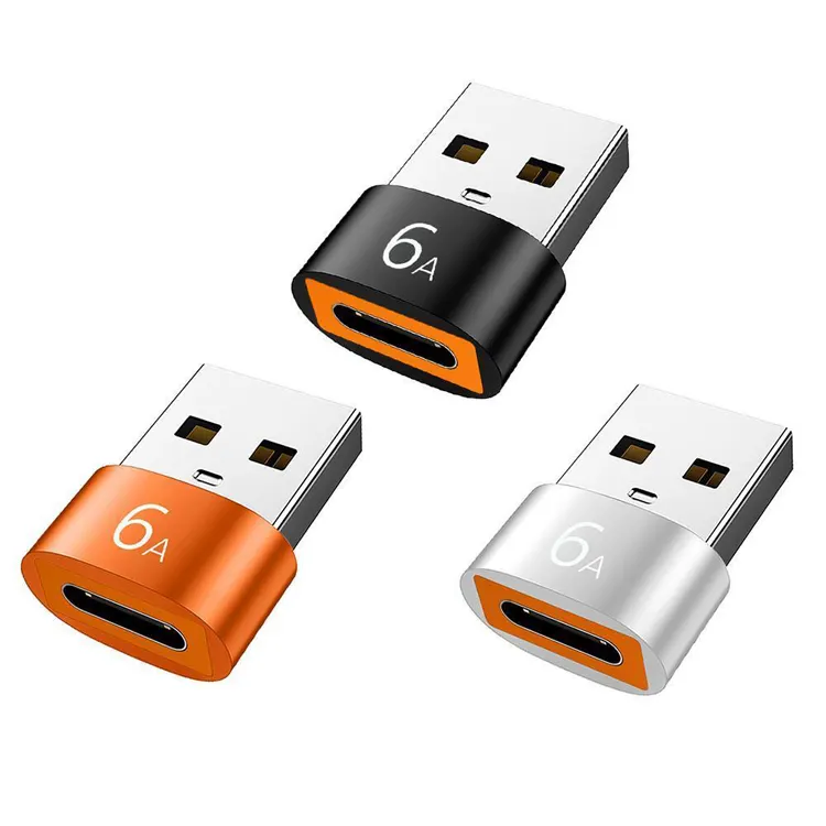 6a Type C Naar Usb 3.0 Adapter Otg Converter Connector U Schijf Opladen Power Data Overdracht Voor Mobiele Telefoon Samsung Xiaomi Pc