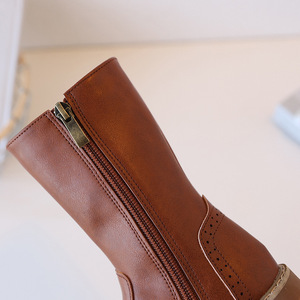 Fashion Autumn Microfiber Leather Plush Warm Children's Knight Zipper Winter Kids Boots <b>Knee</b> Girl <b>High</b> Boots - Product Image 2