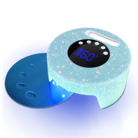 Lampe à ongles UV LED sans fil rechargeable 54W avec strass, séchoir à ongles sans fil, machine de manucure avec base métallique pour salon et domicile