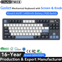Clavier mécanique sans fil Neswets 84 touches, tri-mode, à échange à chaud, avec écran intelligent RGB pour le repose-poignets et bouton rotatif