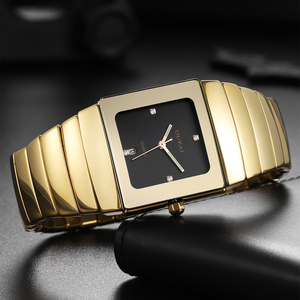 OUPAI 2025 Nuevo Reloj de Pulsera de Cerámica Dorado Cuadrado de Estilo Antiguo para Hombre, Reloj de Cuarzo Luminoso, Elegante y a la Moda - Product Image 3