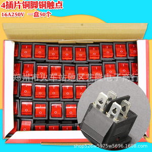 Interruptor basculante Kcd4 de 16A 250V con 4 pines, contacto de cobre, indicador LED rojo, interruptor de palanca SPST para máquina de soldar - Product Image 1