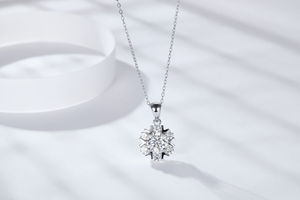 Pendentif de mode en Argent Sterling Catiers avec Moissanite VVS 3ct 2ct 1ct motif Flocon de neige - Product Image 2