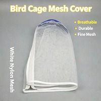 Couverture de cage à oiseaux en maille de nylon respirante, filet de protection anti-insectes, protection pour cage à oiseaux ronde