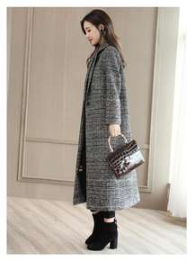 Nouveauté Manteau de mode chaud à manches longues et revers <span class=keywords><strong>Trench</strong></span> long en <span class=keywords><strong>laine</strong></span> pour femmes Style décontracté - Product Image 6