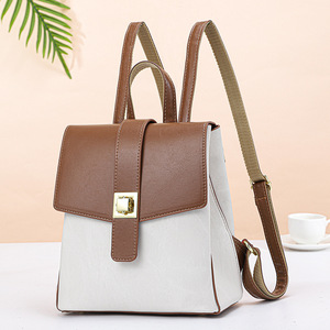 PU Waterproof Zipper Closure Internal <b>Frame</b> Single Shoulder Practical Solid Color Female New Ladies Shoulder <b>Backpack</b> - Product Image 6