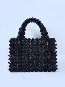 Sac à main carré imperméable en perles acryliques fabriquées à la main, motif de <span class=keywords><strong>tissage</strong></span> complexe, élégance intemporelle, vente directe d'usine - Product Image 2