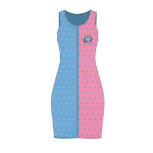 Abito su Misura della Confraternita Greca Iota Phi Lambda, <span class=keywords><strong>Vestito</strong></span> Aderente a Maglia con Zip, Ricamato a <span class=keywords><strong>Pois</strong></span> e Colorblock - Product Image 5