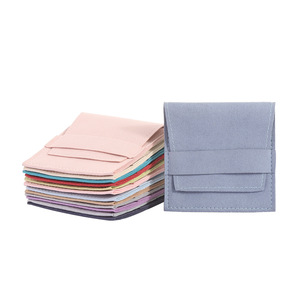 QIAN LI Jewelry Packaging Bag 8x8cm Fabric Double Sided Suede <b>Storage</b> Case For Jewelry Gift - Product Image 3