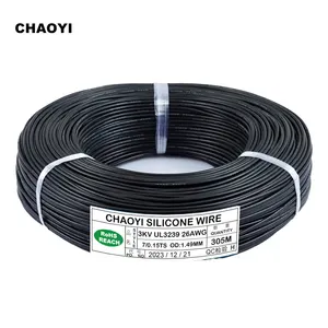 High Voltage Super Soft Silicone Tinned Copper Wire 3KV AWM UL3239 26awg Automotive Flexible Silicone Rubber Cable Wire