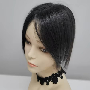 Peluca de Cabello Humano con Clip de 8 Pulgadas, Estilo Lacio Medio, Anudada a Mano, Ligera, Colores Naturales Premium, WIGTS para Uso Diario - Product Image 1