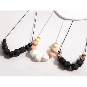 Collar de cuentas de silicona para bebé, collar de lactancia de dentición de silicona de grado alimenticio para niños, sin BPA, joyería para amamantar - Product Image 3