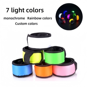 Bracelets lumineux LED personnalisables avec logo, bracelets à pression colorés et clignotants pour concerts, événements, soirées et course nocturne - Product Image 1