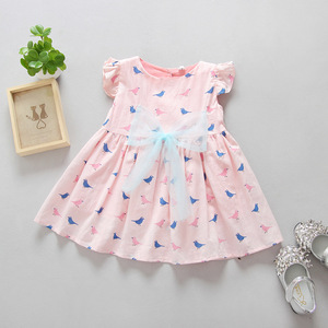 Vestido de Verano para Niña con Estampado de Pájaros, Diseños con Patrones, Precio al por Mayor - Product Image 3