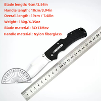 Klappmesser mit Clip-Point-Klinge aus 8Cr13MoV-Stahl, Griff aus Nylonfaser, Sicherheitsverriegelung, 3 Farben, OEM