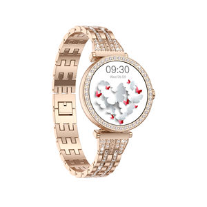DF LC602C Nouvelle conception LC602C Montre connectée de luxe pour femme avec écran AMOLED, appel Bluetooth, étanchéité IP68, en acier et diamants, pour femmes - Product Image 6