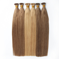 Extensions de cheveux I-Tip pré-collées haute densité, cheveux humains russes Remy, 100g, double épaisseur
