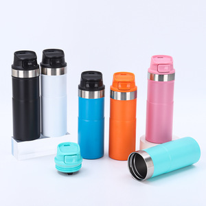 Nouveau gobelet à double paroi de 16 oz à <span class=keywords><strong>action</strong></span> de déclenchement <span class=keywords><strong>bouteille</strong></span> d'eau portable Design classique fiole à vide <span class=keywords><strong>Thermos</strong></span> pour boissons chaudes et froides - Product Image 4
