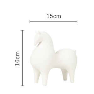 Ensemble de statues de chevaux en céramique blanc mat, sculpture animale minimaliste nordique pour salon, meuble TV, entrée, ornement de meuble à vin - Product Image 6