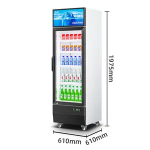 Muxu refrigerador com porta de vidro única, refrigerador com tampa de descongelamento automático para bebidas