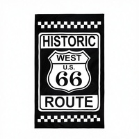 Bannière Rétro Route 66 US Mother Highway, Drapeau d'Aventure, Affiche Murale Décorative Vintage 3x5FT, Imprimée Numérique sur Polyester, pour Man Cave