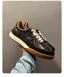 Zapatillas Deportivas de Piel Lavada Marrón para Hombre, Calzado Casual con Cordones, Cómodo y Ligero, Calzado Urbano, Zapatillas Deportivas para Mujer - Product Image 4