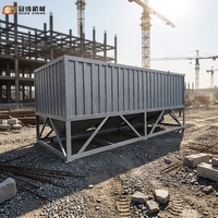 Silo à ciment horizontal mobile à profil bas de 35 m³ avec convoyeur à vis pour chantier de construction