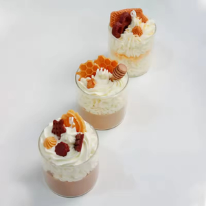 Unique Diy Ice Cream <b>Candles</b> Handmade Layered Strawberry Ice Cream Dessert Scented <b>Candle</b> for Gifts - Product Image 5