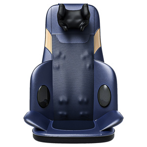<b>Massage</b> Cushion Full Body Heat Therapy Vibration Neck Lumbar Back <b>Massage</b> PU Leather Plug-In Blue - Product Image 1