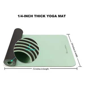 Dropshipping Tpe Yoga Mat De Yoga Sport Gym Yogamatt Anti Slip 6Mm Custom Logo Uv Print Eco Vriendelijke Dubbele layer Tpe Yoga Mat