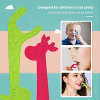 Bâtonnets de fil dentaire pour enfants en forme d'animaux mignons, sans BPA, bâtonnets de fil dentaire pour enfants en forme d'animaux, outil de soins bucco-dentaires sans danger pour les enfants avec des motifs amusants