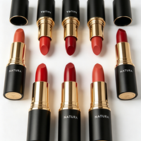 Erstellen Sie Ihren Eigenen Schwarz-Gold Feuchtigkeitsspendenden Luxus-Lippenstift Samt-Matt Wasserfester Lippenstift Private Label Langanhaltender Lippenstift