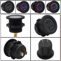 Voltmeter tegangan Digital LED DC 12V, Voltmeter warna-warni untuk berkemah