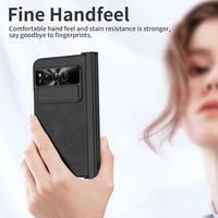 Nouvelle expérience pliante en métal avec conception en cuir CD Grain Protection de lentille étui de protection de téléphone portable pour Google Pixel Fold