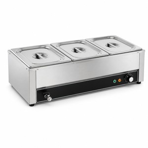 Commercial Electric 3 Pan Bain Marie Food <b>Warmer</b> 220V 1.5kW Countertop Soup <b>Warmer</b> for <b>Buffet</b> Restaurant Catering - Product Image 1