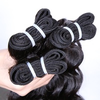 Fanixys — Extensions de cheveux brésiliens ondulés, 100 cheveux humains, pièces noires, Extensions de cheveux brésiliens vierges, très bonne qualité, en lots, livraison gratuite