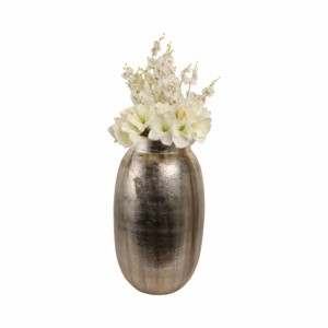 Grande Vaso Decorativo in Metallo Antico, Vaso Rotondo per Fiori, per Soggiorno, Camera da Letto, Cucina, Centrotavola - Product Image 2