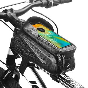 Borsa per bicicletta all'ingrosso borsa per telefono impermeabile borsa per ciclismo in poliestere 450D PVC PE borsa per telefono