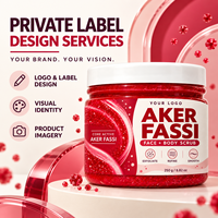 Gommage exfoliant naturel à base de plantes Aker Fassi, marque privée OEM ODM, nettoyage en profondeur, blanchiment, soin du visage et du corps