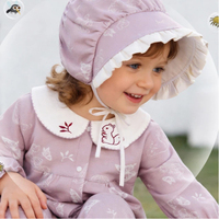 Gorro de Bebé Estilo Boho con Flores, Bordado Personalizado, Algodón, Ajustable con Lazos, para Recién Nacidos, Listo para Enviar
