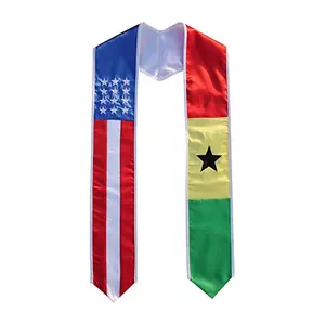 Thắt Lưng Tốt Nghiệp Cờ Ghana Học Tập Quốc Tế Ở Nước Ngoài Cho Người Lớn Unisex